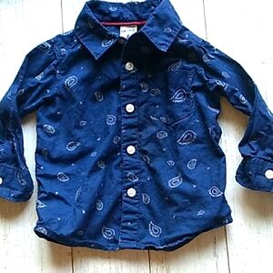 Paisley print button-down shirt